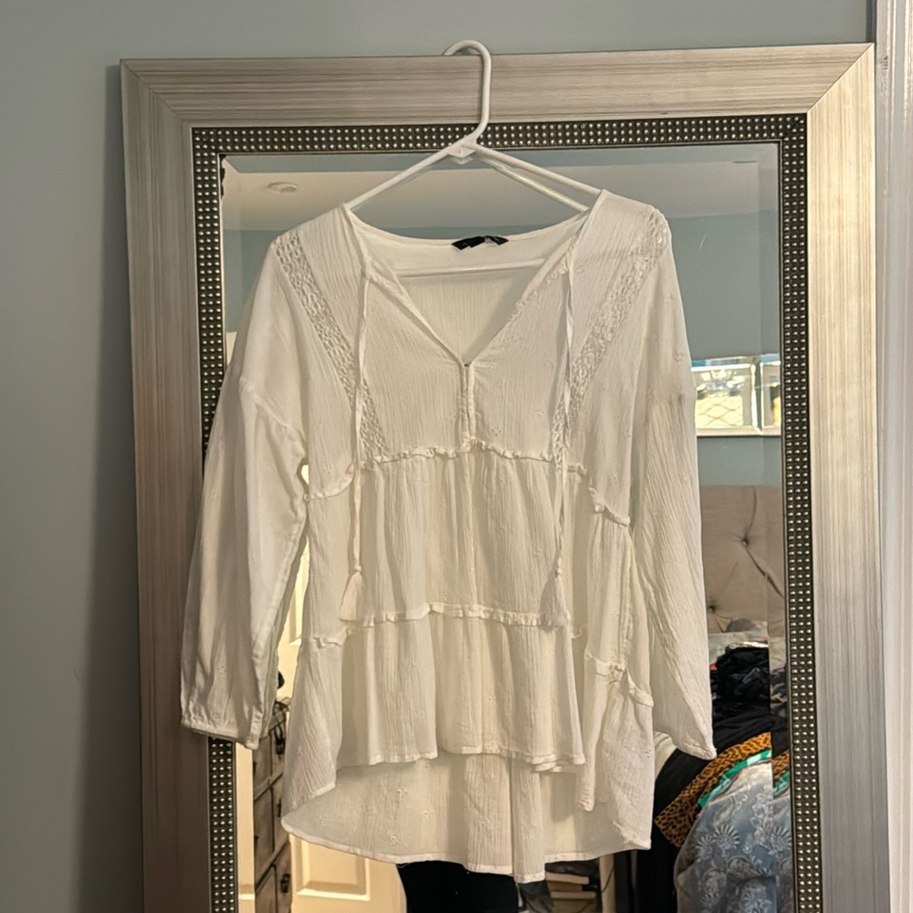 White tiered lightweight top